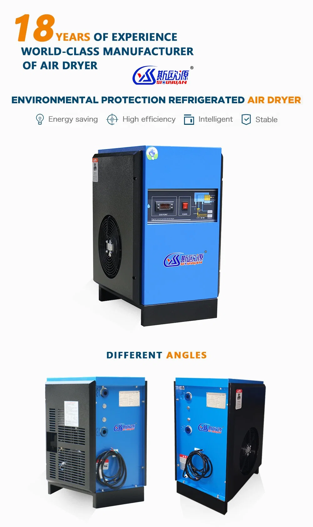 220V 50Hz Aluminium High Pressure Refrigerated Air Dryer 40bar for Compressor Air Industry Tr-01