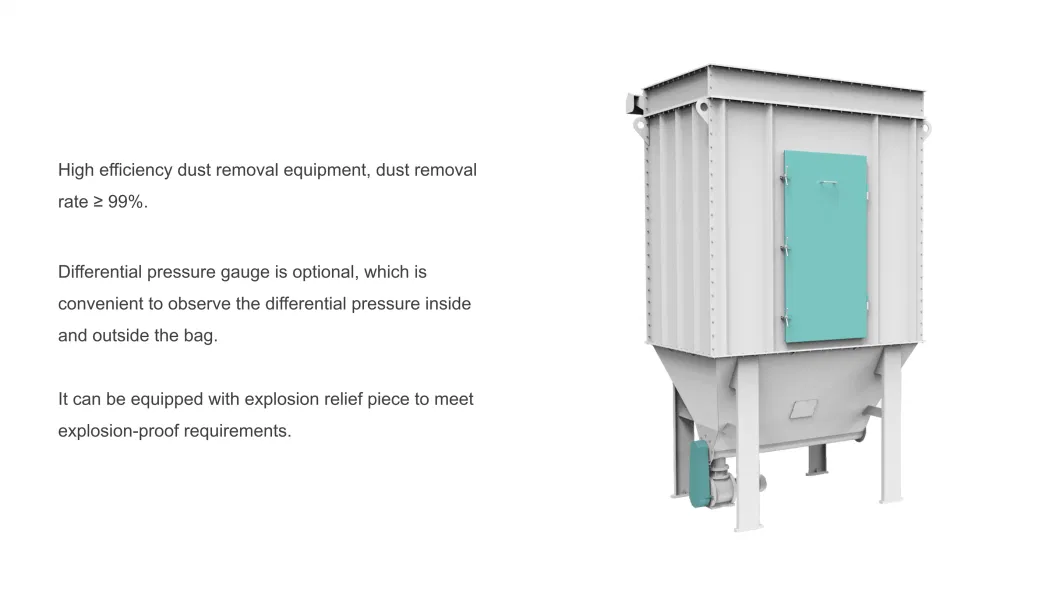 Square High Pressure Jet Round Bag Industrial Air Dust Filtration System for Animal Feed Production Line Centralized Dedusting Machine